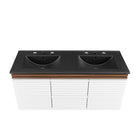 Modway Render 48" Wall-Mount Bathroom Vanity - White/Walnut/Black-Fixtures Not Included