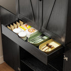 HOMCOM 72" H Farmhouse Kitchen Pantry Cabinet - Black-Colour: Black 