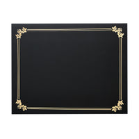 St. James Premium Double Display Certificate Holders for 8.5" x 11" Documents - Black with Gold Foil Border - 10 Pack-Classic gold foil border design for a refined, ceremonial appearance
