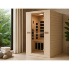 Westinghouse 2-Person Infrared Sauna with Light Therapy - 46" W x 40" D - Natural Wood-Easy to use interior digital LED Control panel