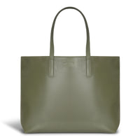 Champs Onyx Leather Open Tote - Khaki-CHAMPS Onyx Collection Open Tote