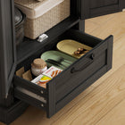 HOMCOM 71" H Pantry Cabinet with 2 Doors - Black-Colour: Black, Oak 