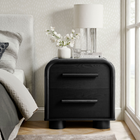 Modway Bellamy Curved 2-Drawer Nightstand - Black Oak-Non-Marking Floor Glides