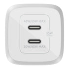 Belkin BoostCharge Pro 65W Dual USB-C GaN Wall Charger-INTEGRATED GAN CHIPSET: This Samsung and iPhone charger is USB-C PD 3.0 certified with integrated GaN technology, meaning it can deliver a high-power, efficient charge to your compatible device while reducing the heat output - all in a compact design