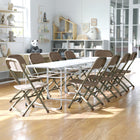 Flash Furniture Kids Brown Plastic Folding Chair - 10 Pack-Lightweight Design