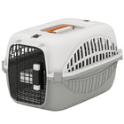 PawHut 19" L Plastic Airline Approved Pet Carrier - Grey-Airline-approved design with food bowl ensures a stress-free, comfortable journey 