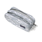 Jansport Large Accessory Pouch - 1.3 L - Flutter Grey-Two compartment accessory pouch is perfect to carry pens and pencils on one side and power cords on the other