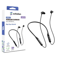echelon FitFlex Neckband Bluetooth Earbuds - Black-Comfortable neckband design for secure and stable fit during activities. Bluetooth 5.3 for fast and reliable connection to your devices