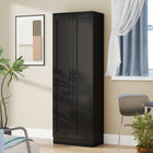 HOMCOM 69" H 5-Tier Kitchen Pantry Cabinet with Shelves - Black-Assembly required