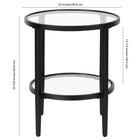 Hudson&Canal Hera 20"W Round Side Table with Glass Shelf - Blackened Bronze-9