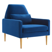 Modway Liliana Performance Velvet Armchair - Navy-Retro Modern Armchair