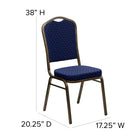 Flash Furniture HERCULES Series Crown Back Stacking Banquet Chair with Gold Vein Frame - Navy Blue Dot Patterned Fabric-Crown Back Design