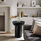 Modway Caspian Round Concrete Side Table - Black-MDF Construction