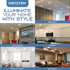Impotek 4" Square LED 9W 5CCT Dimmable Recessed Ceiling Light - 12 Pack-6