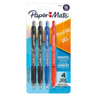 Paper Mate Profile Gel Pen - 0.7mm - Assorted - 4 Pack-Assorted ink