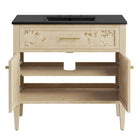 Modway Elysian 36" Wood Bathroom Vanity - Black/Burl-8