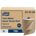Tork Universal Towels, Natural, 700' - 6 Pack-ECOLOGO and Green Seal Certified - for eco-conscious, low-impact washrooms: The bathroom paper towels are created with 100% recycDEL fiber, minimum 50% post-consumer fibers and are Compostable Verified