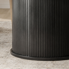 HOMCOM 47" Round Dining Table with Fluted Pedestal Base for 4-6 - Black Wood Grain-Colour: Black Wood Grain