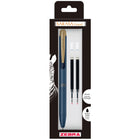 Zebra Sarasa Grand  Retractable Gel Ink Pens with 2 Reffils - 0.5 mm Tip - Blue Gray Barrel - Blue Ink-Rapid Dry Ink – No smears. No smudges