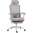 HOMCOM Ergonomic Reclining Office Chair - Grey-Dynamic lumbar (up/down/forward/backward) and headrest (up/down/rotate) adjust to fully support your neck and back