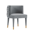 Manhattan Comfort Maya 24.02" Modern Velvet Upholstered Dining Chair - Grey - Set of 2-10