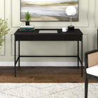 Hudson&Canal Nolan 48" Writing Desk - Black-Features easy assembly