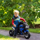 Aosom 6V Kids Electric Pedal Motorcycle with Music - Blue-Music function, press the button to play pure music 