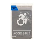 Headline Sign Dynamic In-Motion Accessible Symbol ADA Sign - 6" x 9" - Grey/White-6" x 9" x 1/8" Injection Molded Plastic