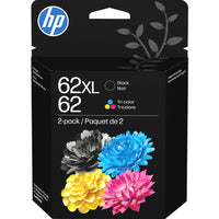 HP 62XL Black High Yield & 62 Tri-Colour Original Ink Cartridges, 2 Pack (N9H67FN)-HP 62 ink cartridges work with: HP ENVY 5540, 5541, 5542, 5543, 5544, 5545, 5547, 5548, 5549, 5640, 5642, 5643, 5644, 5660, 5661, 5663, 5664, 5665, 7640, 7643, 7644, 7645