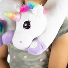 Bouncyband Sensory Vibrating Neck Pillow - Unicorn-DUAL SPEED: 2 speed settings offer a variable vibrating experience. On/off button allows for use with or without vibrating feature. Uses 2 AA batteries (not included)