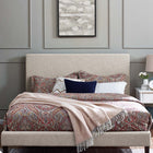 Modway Taylor Upholstered Linen Fabric King and California King Headboard - Beige-Soft Linen Fabric Upholstery