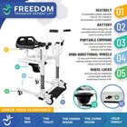 Mobile Patient Lift Freedom & Independence Electric Patient Lift - 34.5"- 42.5" Adjustable Height - White/Black-Multi-purpose design with built-in and remote controls