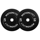 MotionGrey Standard Weight Plates - Olympic Strength Training Plates - 45 lb - Black - Set of 2-Durable Rubber-Coated Plates: Thick rubber exterior reduces noise, protects floors, and ensures long-lasting performance for home workouts