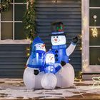 HOMCOM 4' Lit Inflatable Snowmen Christmas Decoration-Includes two stakes, two drawstrings and a sandbag to keep it anchored on windy nights 