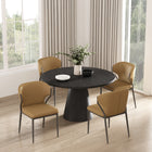 Manhattan Comfort Kirsten 20.5" Modern Leatherette Upholstered Dining Chair - Camel - Set of 4-Upholstered in Luxurious Leatherette with Fine Stitching