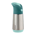 b.box - Insulated Drink Bottle - 350ml - Emerald Forest-Leak-proof straw lid with push-button opening for little hands