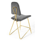 Modway Ponder Performance Velvet Counter Stool - Gray-Weight Capacity: 330 lb