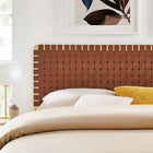 Modway Sparta Weave Vegan Leather King Headboard - Natural Brown-Vegan Leather Basketweave