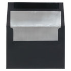 JAM Paper A7 Foil Lined Invitation Envelopes - 5.25 x 7.25 - Black Linen with Silver Foil - 25 Pack-Our envelopes are made from 30% recycled 32 lb paper and feature a straight flap gum closure with a linen finish