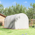 Outsunny 11.5 x 6.6 x 6.6' Walk-in Tunnel Greenhouse - White- Roll-up windows control the amount of light and ensure well ventilation 
 