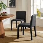 Modway Rhodes Vegan Leather Upholstered Dining Chair - Black-Non-Marking Floor Glides