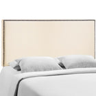 Modway Region Nailhead Upholstered Queen Headboard - Ivory-Particleboard with solid wood poles