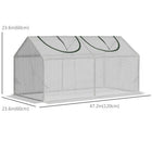 Outsunny 47" x 24" x 24" Portable Mini Tunnel Greenhouse with 2 Windows Steel Frame PE Cover- Greenhouse with 2 zipper entrances, offers air circulation and light penetration    
 
