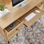 Modway Chaucer 55.5" Office Desk - Oak-Pull-Out Keyboard Tray