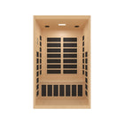 Westinghouse 2-Person Deluxe French Door Infrared Sauna with Light Therapy - 46" W x 40" D - Beige-Full front Tempered glass French doors