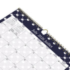 Blueline 12 Month Monthly Academic Wall Calendar - August to July - 15" H x 12" W - Nautical Design - Bilingual-Reinforced chipboard backer