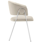 Modway Nella Upholstered Performance Velvet Dining Chair - Almond/Silver - 2 Pack-Assembly Required