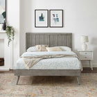 Modway Alana Wood Full Platform Bed with Splayed Legs - Grey-Assembly Required