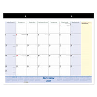 AT-A-GLANCE 2027 QuickNotes Monthly Desk Pad Calendar - 17" H x 21-3/4" W - Bilingual-Page size: 17" H x 21-3/4" W
