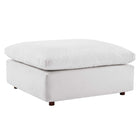 Modway Commix Down Filled Overstuffed Performance Velvet Ottoman - White-Contemporary Modern Ottoman
